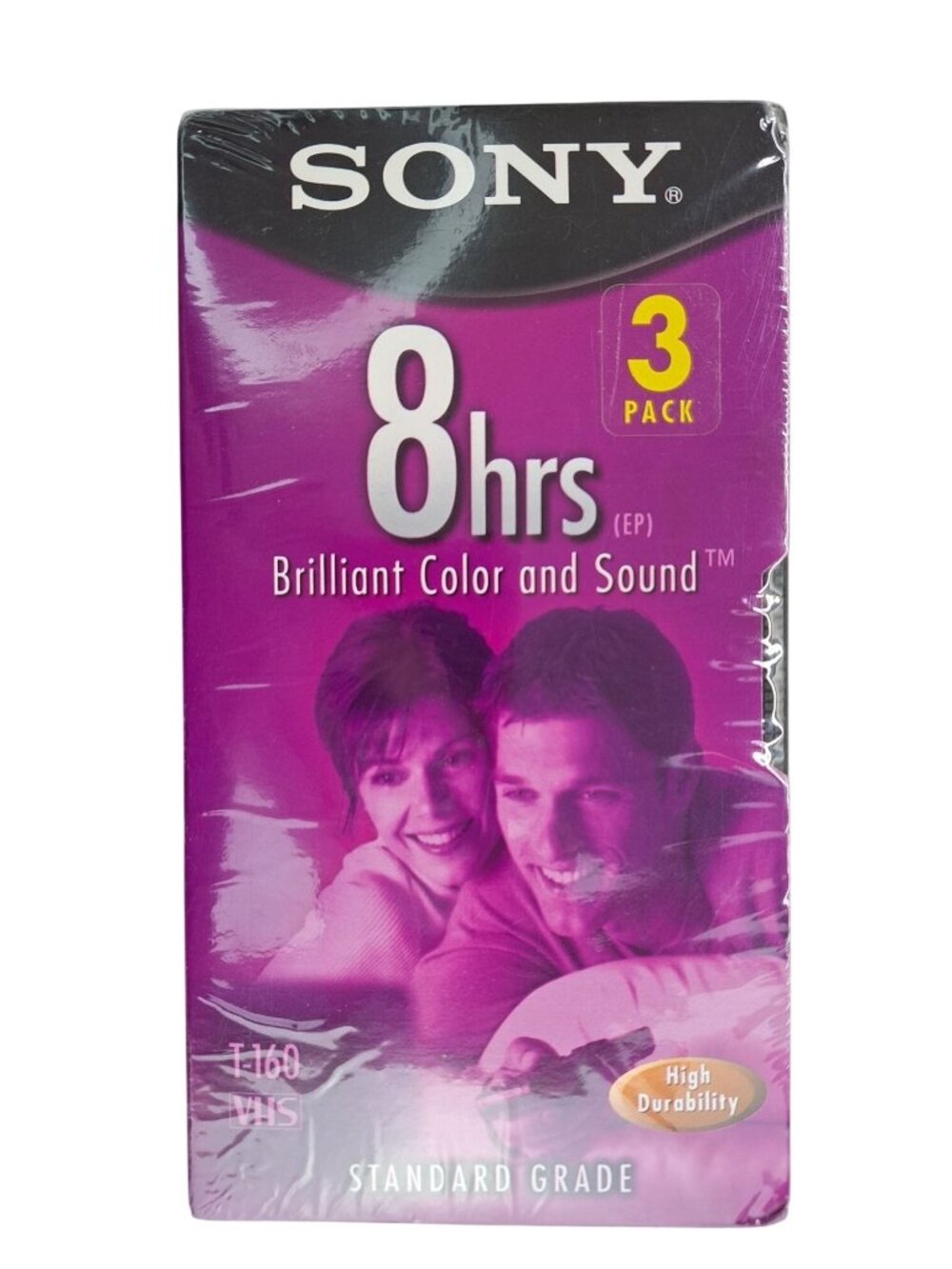 Sony 3-Pack VHS Tapes T-160 8 Hours EP Mode High Durability Standard Grade New